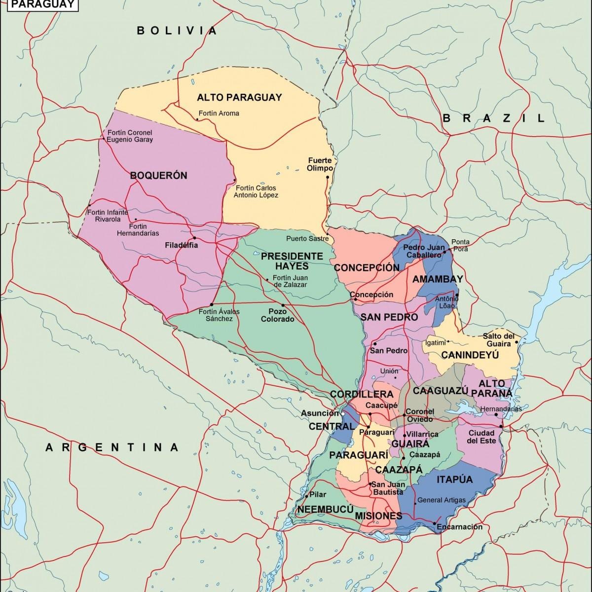ਨਕਸ਼ਾ ਦੇ ਸਿਆਸੀ ਪੈਰਾਗੁਏ